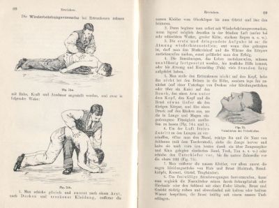 antikes Hausmedizin-Buch mit witzigen Zeichnungen
