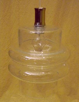 Pendelleuchte aus Luftblasen-geflltem Glas im Space / Atomic Age Stil der 70er Jahre